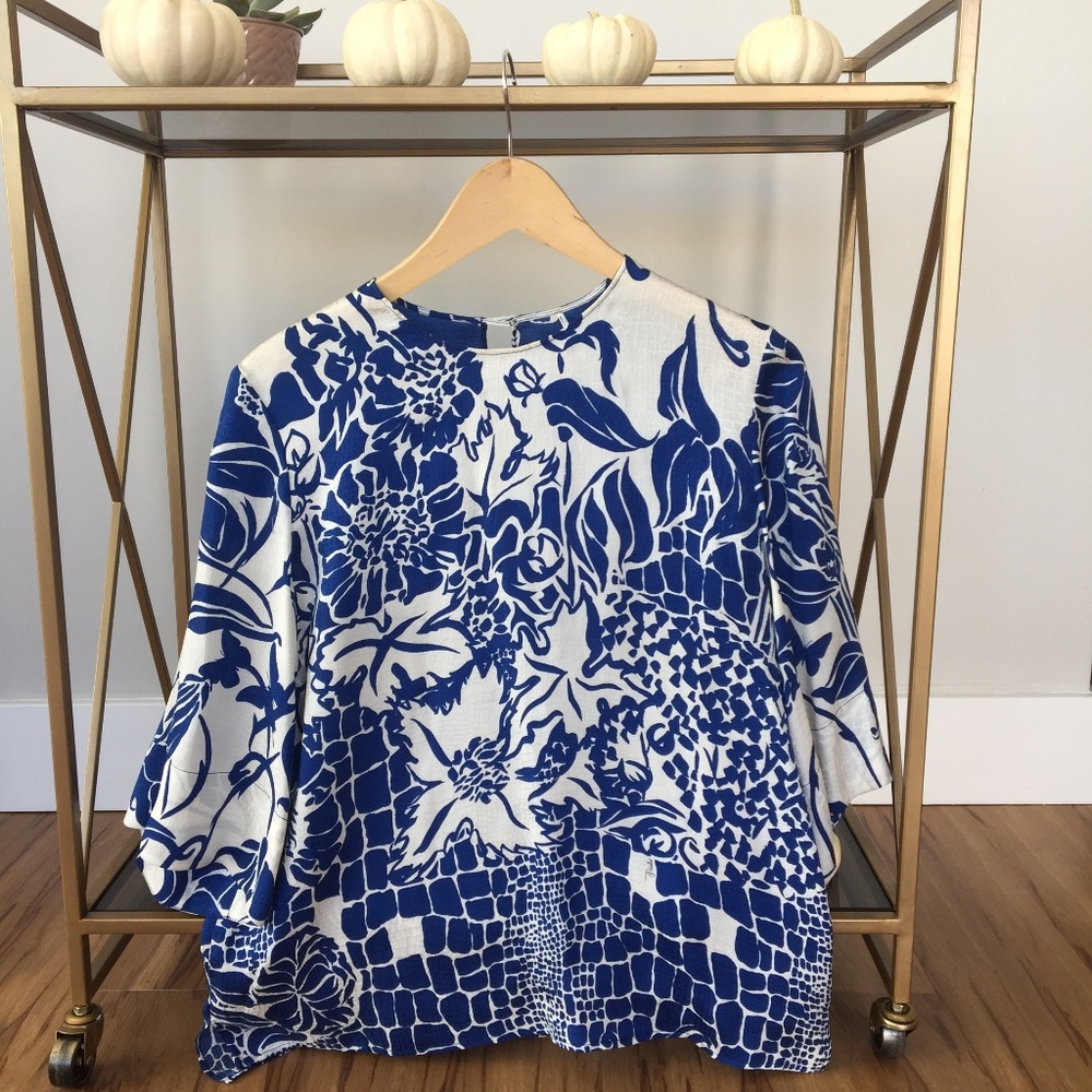 Authentic Emilio Pucci Open Back Top 100% Silk